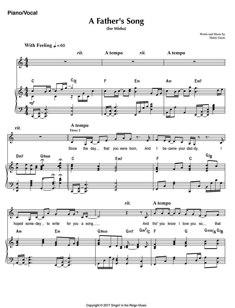 A Father’s Song (For Misha) - Digital Sheet Music Download
