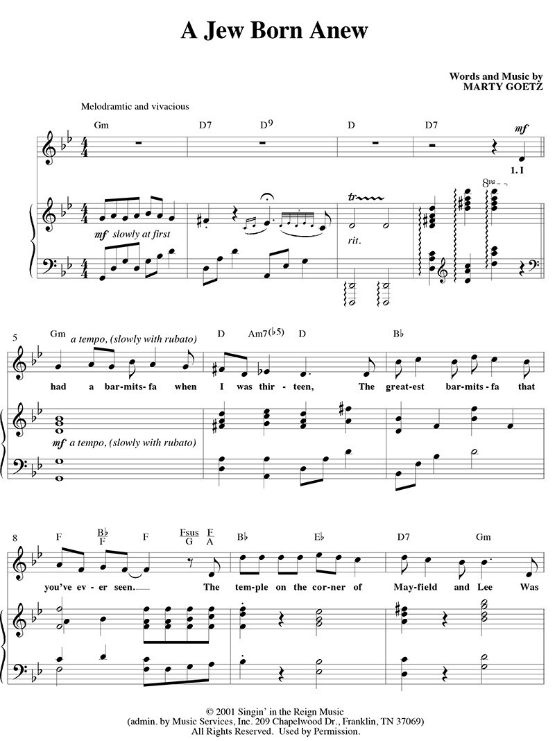 A Jew Born Anew - Digital Sheet Music Download