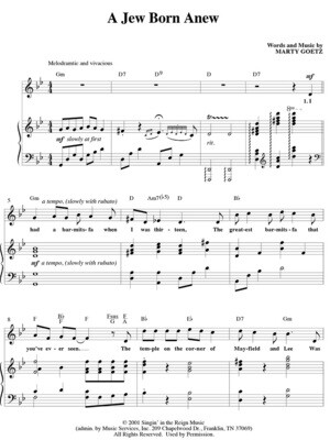 A Jew Born Anew - Digital Sheet Music Download
