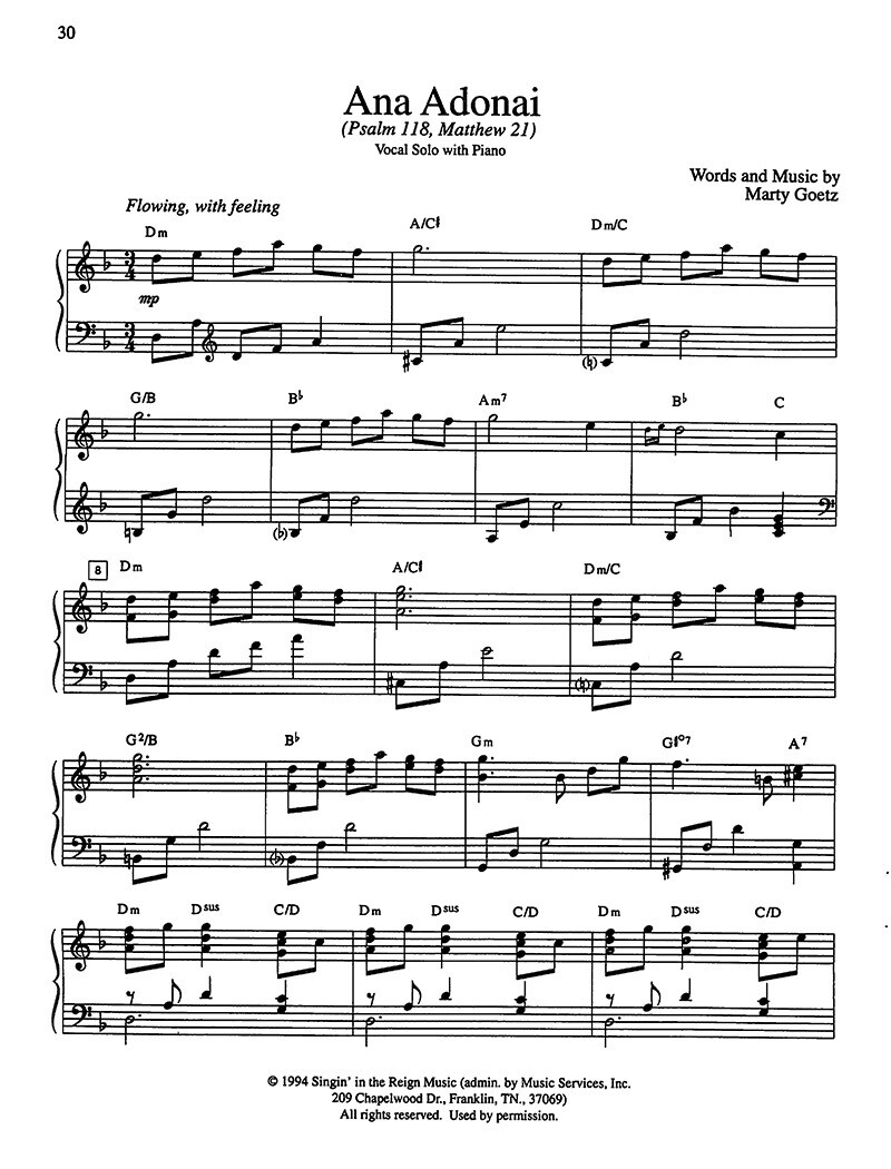 Ana Adonai - Digital Sheet Music Download
