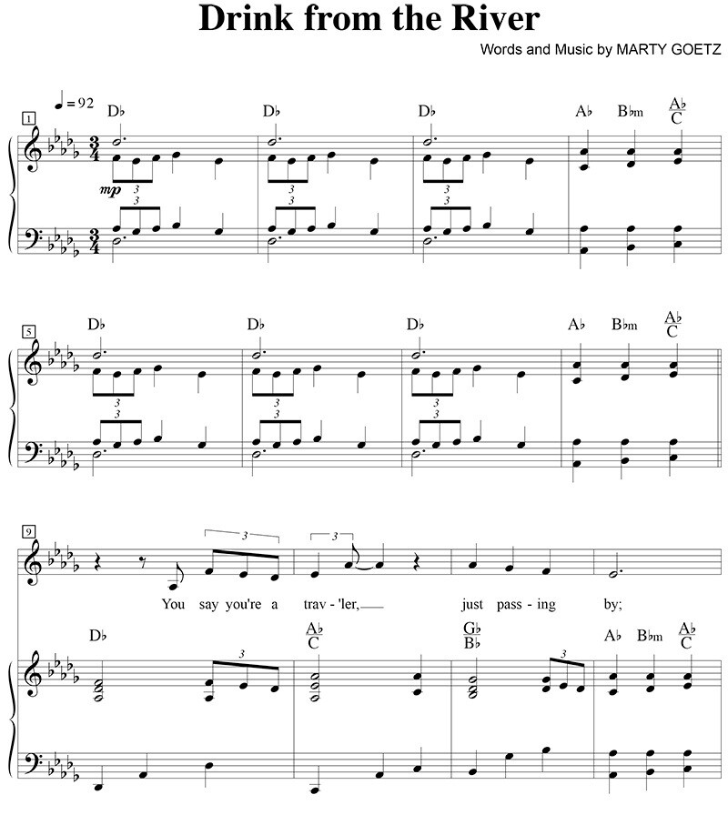 Drink from the River - Digital Sheet Music Download
