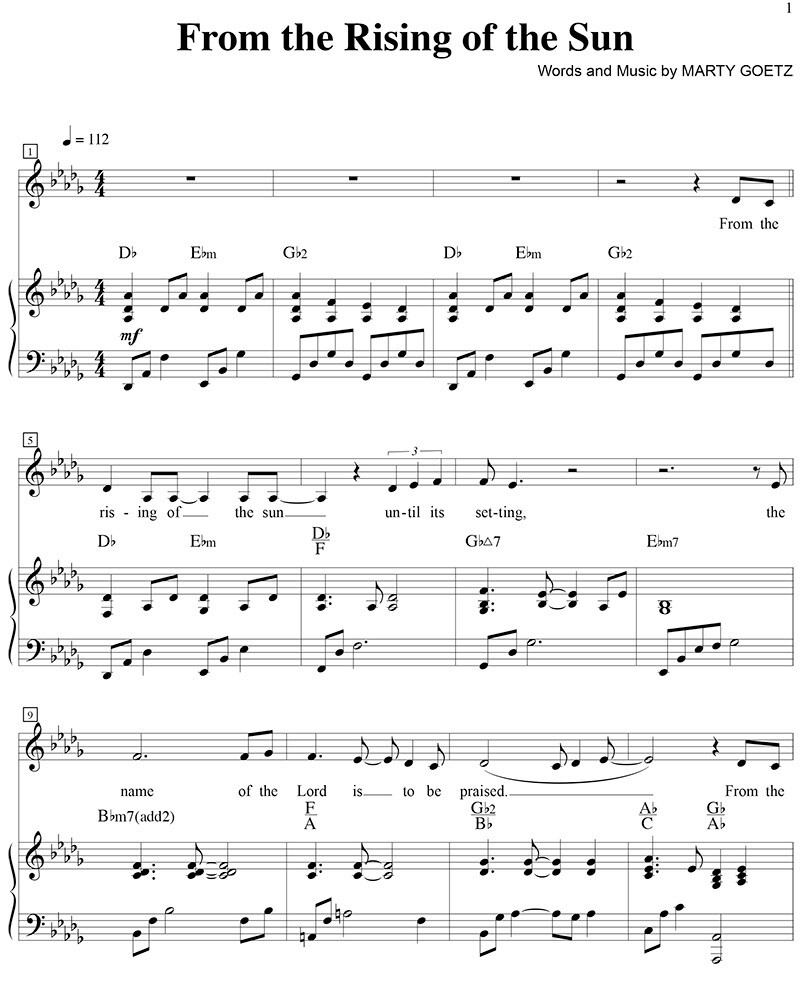 From the Rising of the Sun - Digital Sheet Music Download