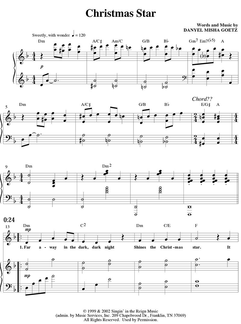 Christmas Star - Digital Sheet Music Download