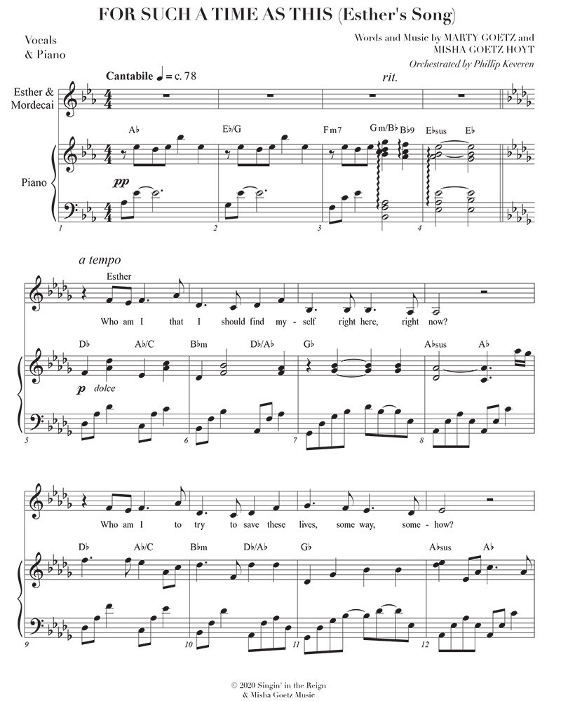 For Such a Time as This (Esther’s Song) - Digital Sheet Music Download