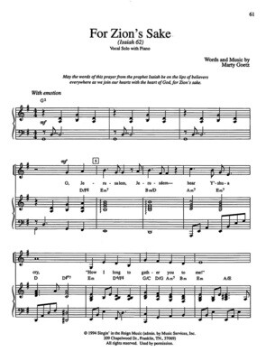 For Zion’s Sake - Digital Sheet Music Download