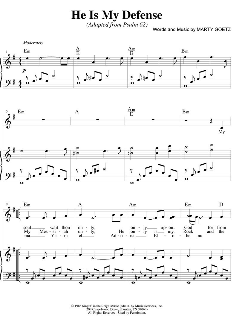 He Is My Defense - Digital Sheet Music Download