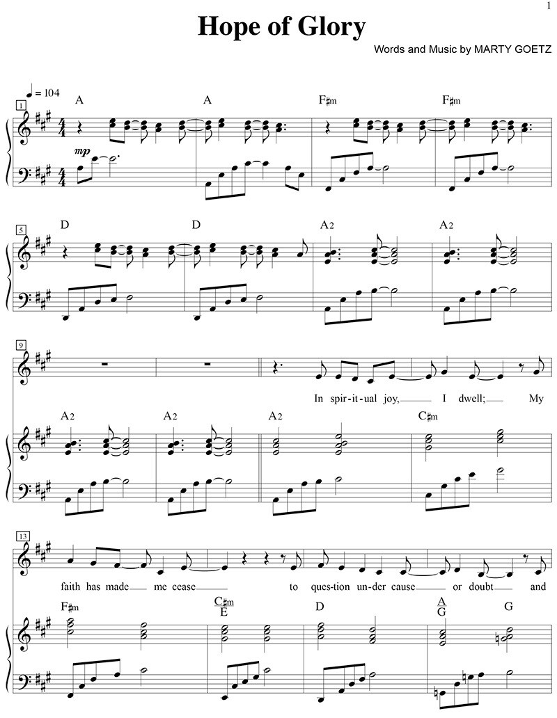 Hope Of Glory - Digital Sheet Music Download
