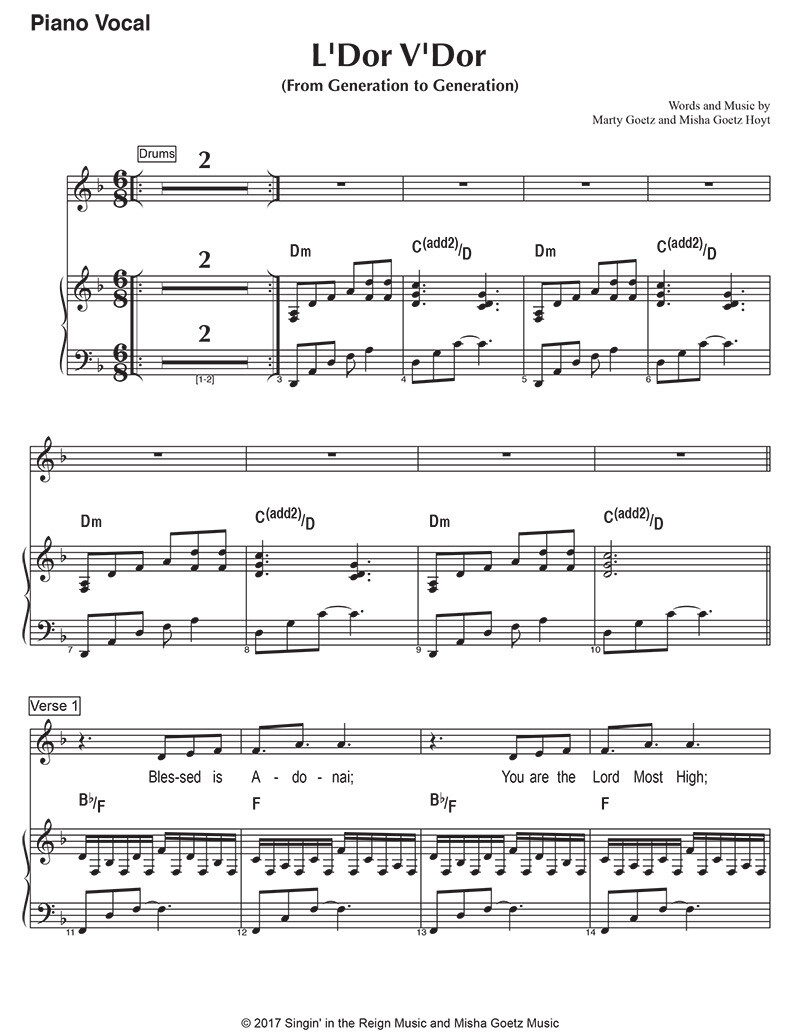 L’Dor V’Dor (From Generation to Generation) - Digital Sheet Music Download