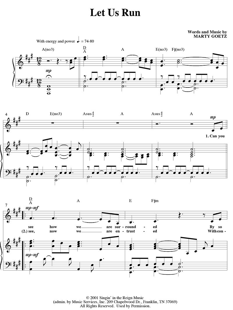 Let Us Run - Digital Sheet Music Download