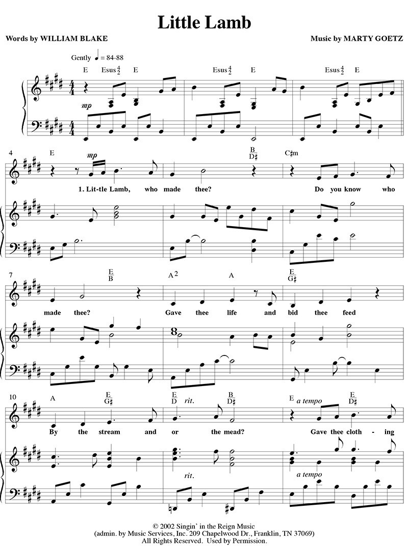 Little Lamb - Digital Sheet Music Download