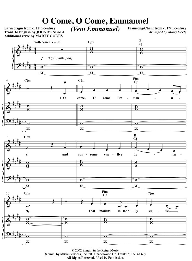 O Come, Emmanuel - Digital Sheet Music Download