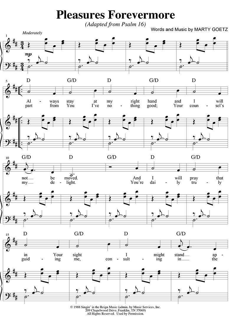 Pleasures Forevermore - Digital Sheet Music Download