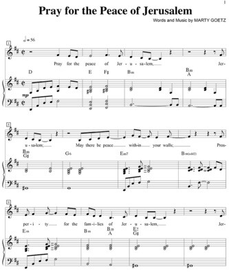 Pray for the Peace of Jerusalem - Digital Sheet Music Download