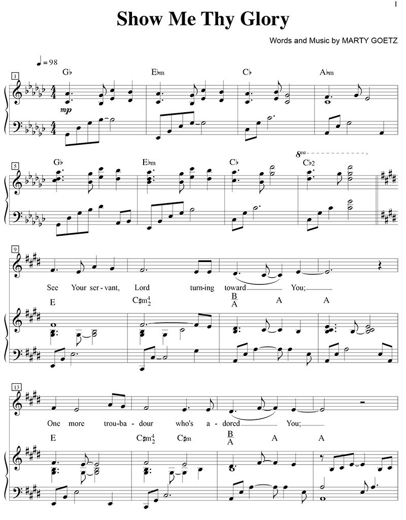 Show Me Thy Glory - Digital Sheet Music Download