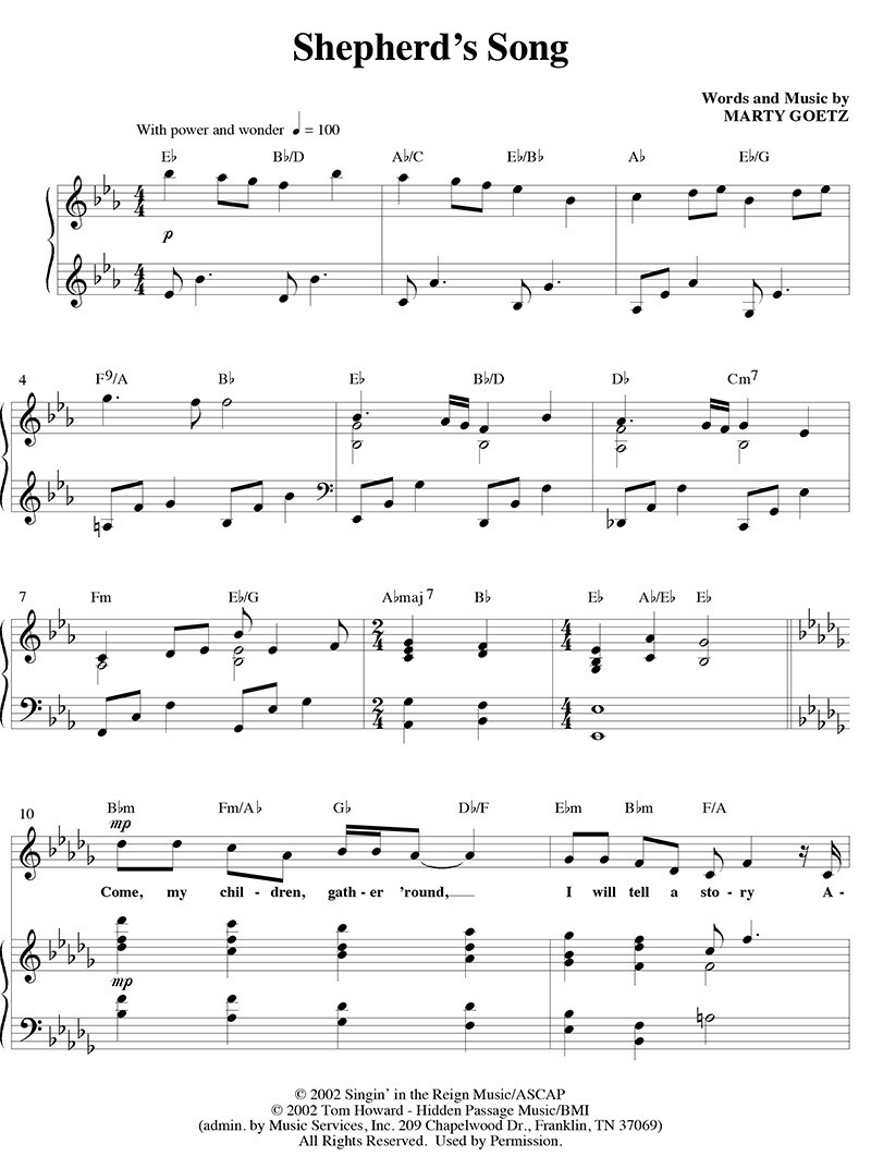 Shepherd’s Song - Digital Sheet Music Download