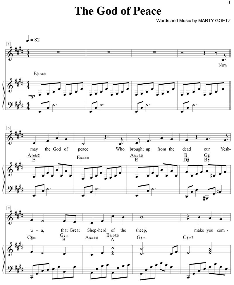 The God of Peace - Digital Sheet Music Download