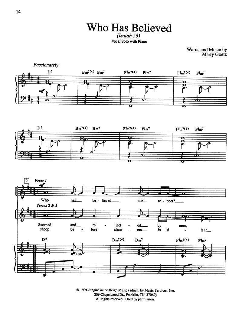 Who Has Believed (Isaiah 53) - Digital Sheet Music Download