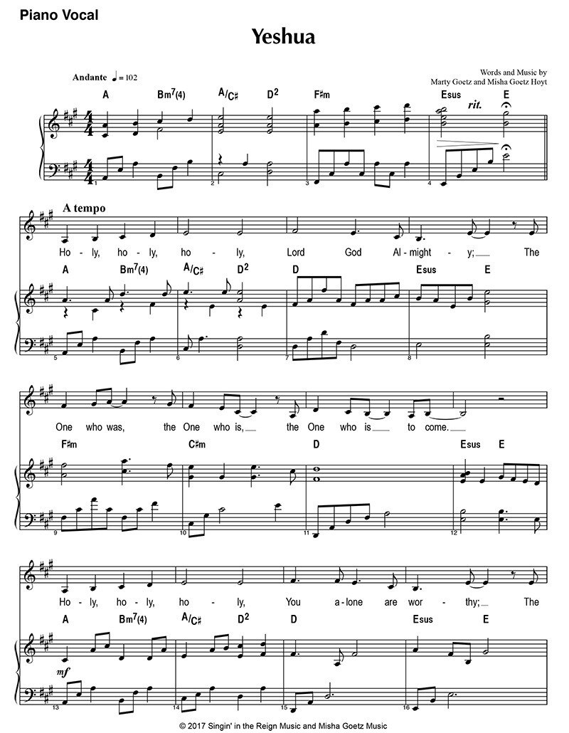 Yeshua - Digital Sheet Music Download