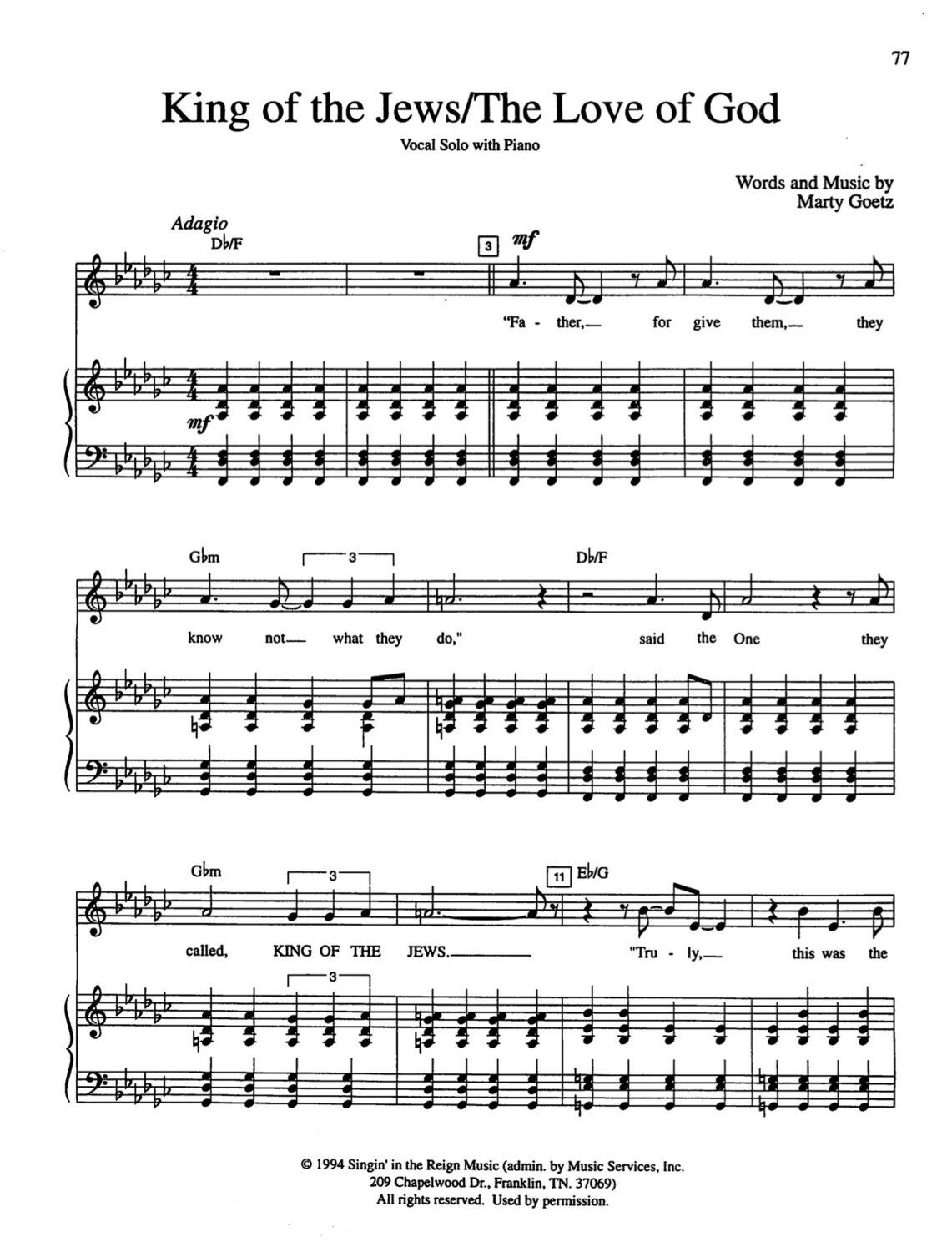 The Love of God (includes &#39;King of the Jews&#39;) - Digital Sheet Music Download