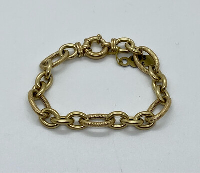 9ct Yellow Gold Round Link Bracelet