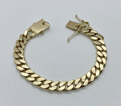 9ct Yellow Gold Curb Mens Bracelet