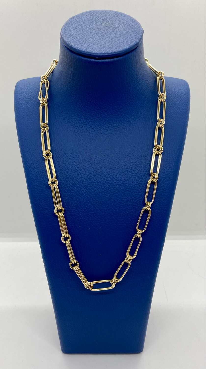 9ct Yellow Gold Paper Clip Style Necklace