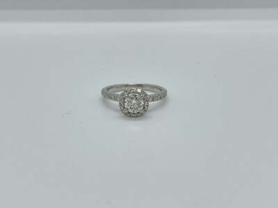18ct White Gold Diamond Halo Dress Ring