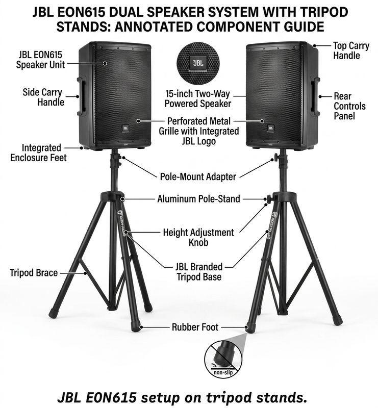 Jbl eon615 power speaker rentals