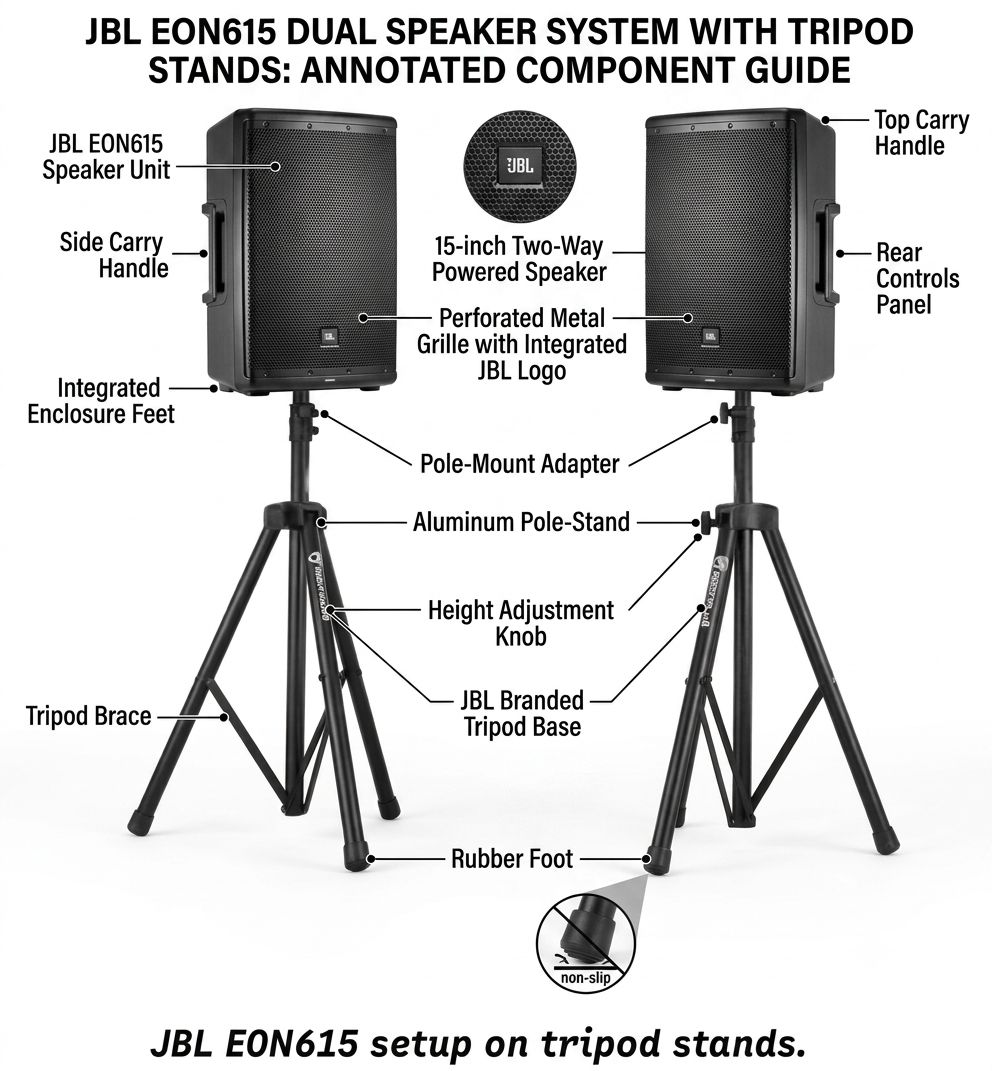 Jbl eon615 power speaker rentals
