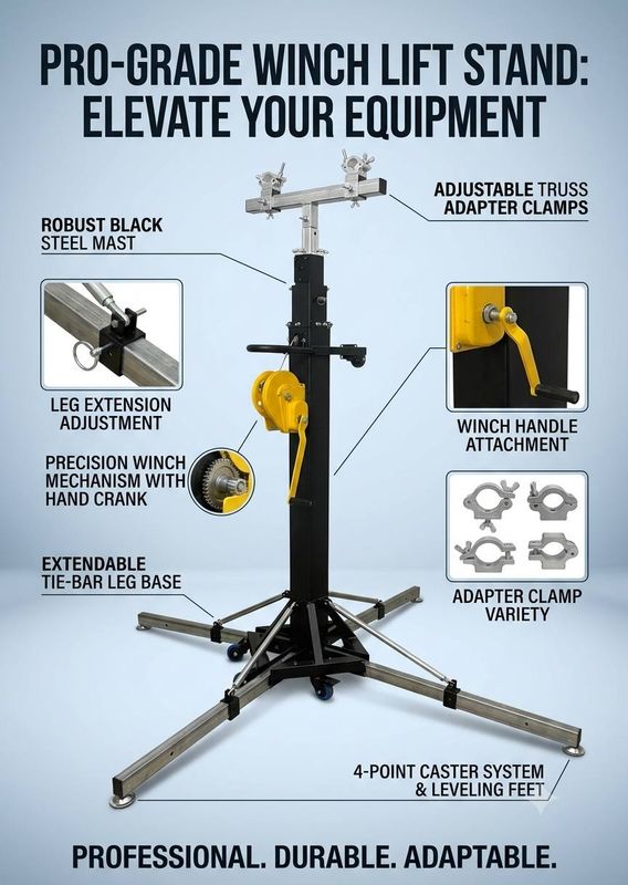 大型燈光升降架 heavy-duty lifting tower｜最高6米｜龍門架支柱