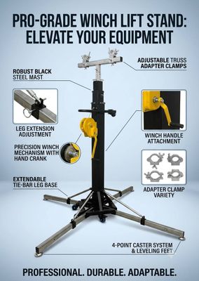 中型燈光升降架 Medium Lifting Tower|最高4.5米|龍門架支柱