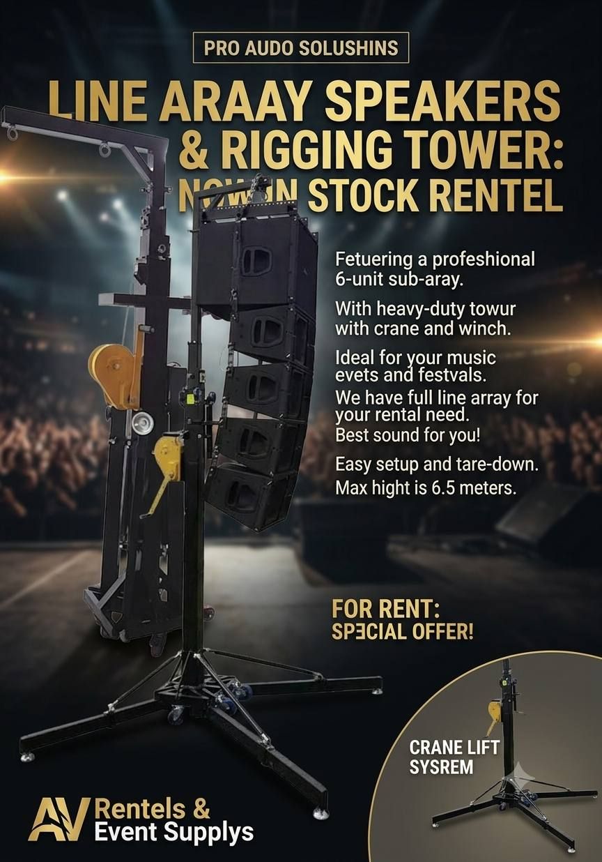 專業級線陣列喇叭 + 升降塔（6單元）Line Array Speakers &amp; Rigging Tower
