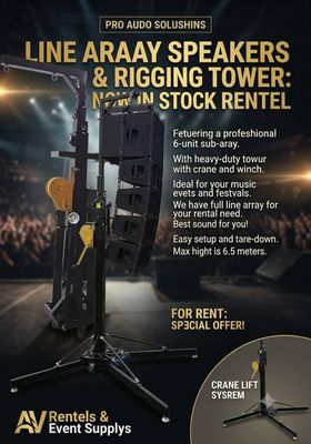 專業級線陣列喇叭 + 升降塔（6單元）Line Array Speakers &amp; Rigging Tower