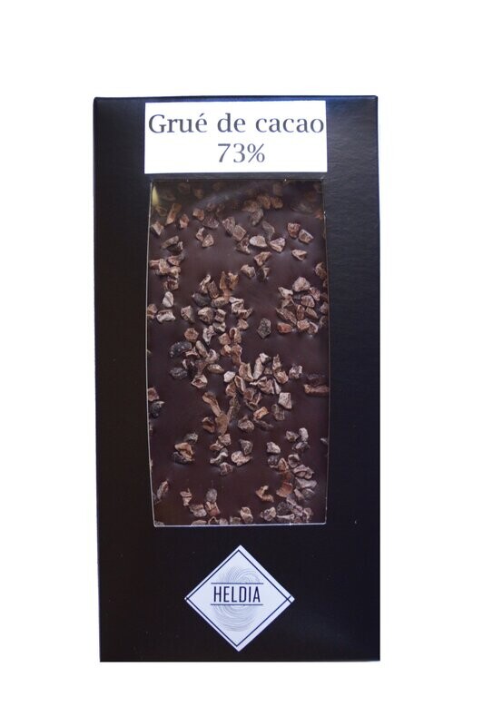 Tablette gourmande noire/grué de cacao
