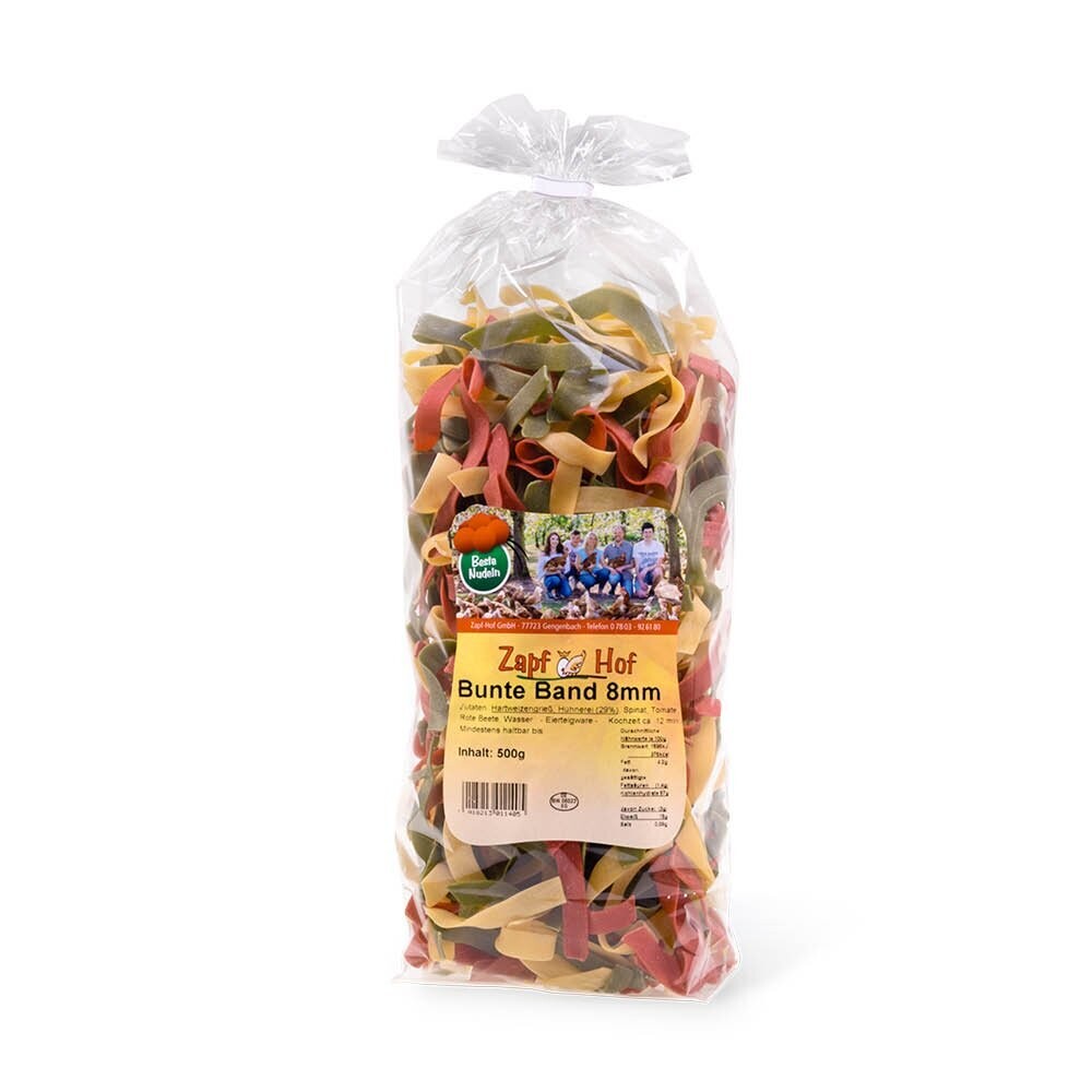 Bunte Bandnudeln 8mm