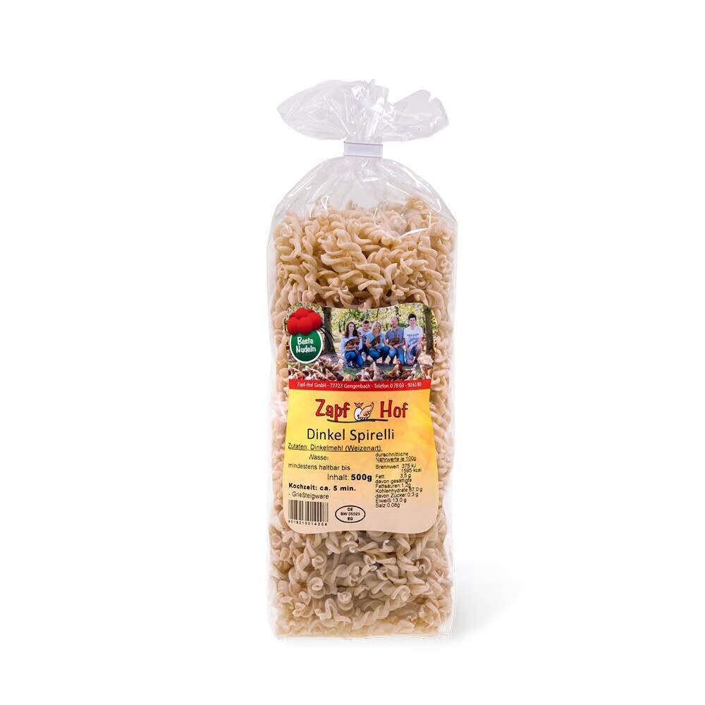 Dinkel-Spirelli ohne Ei