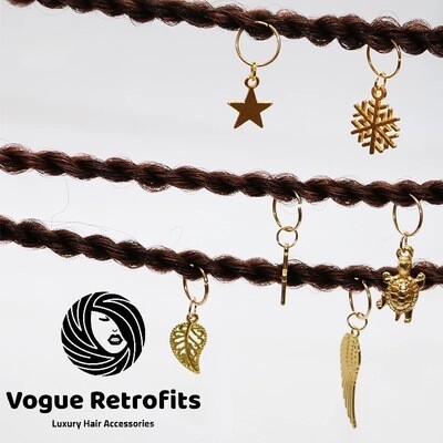 Assorted Gold Pendant Hair Rings