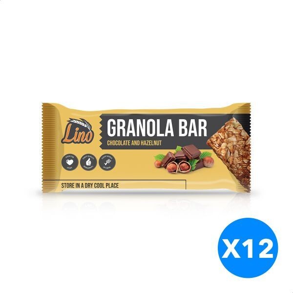 Lino Oats Granola Bar  Cocoa and hazelnut 40gm X12