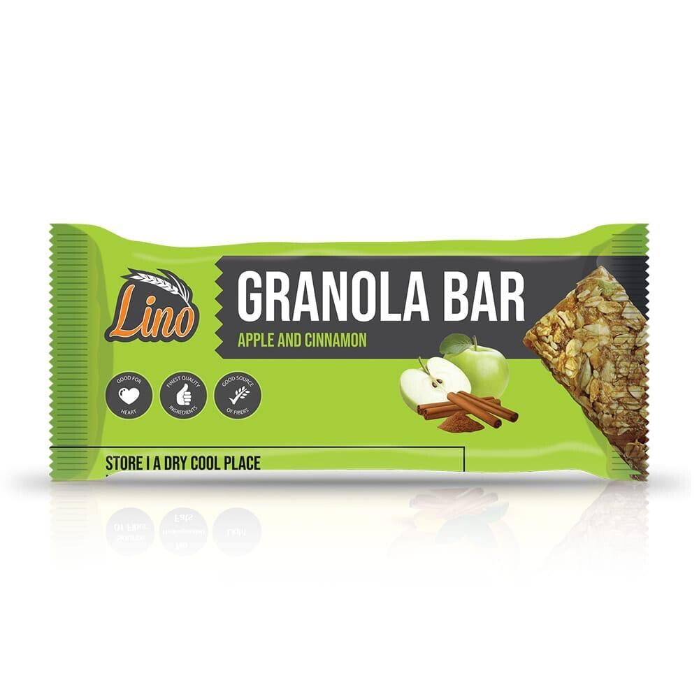 Lino Oats Granola Bar  Apple and Cinnamon  40gm X12