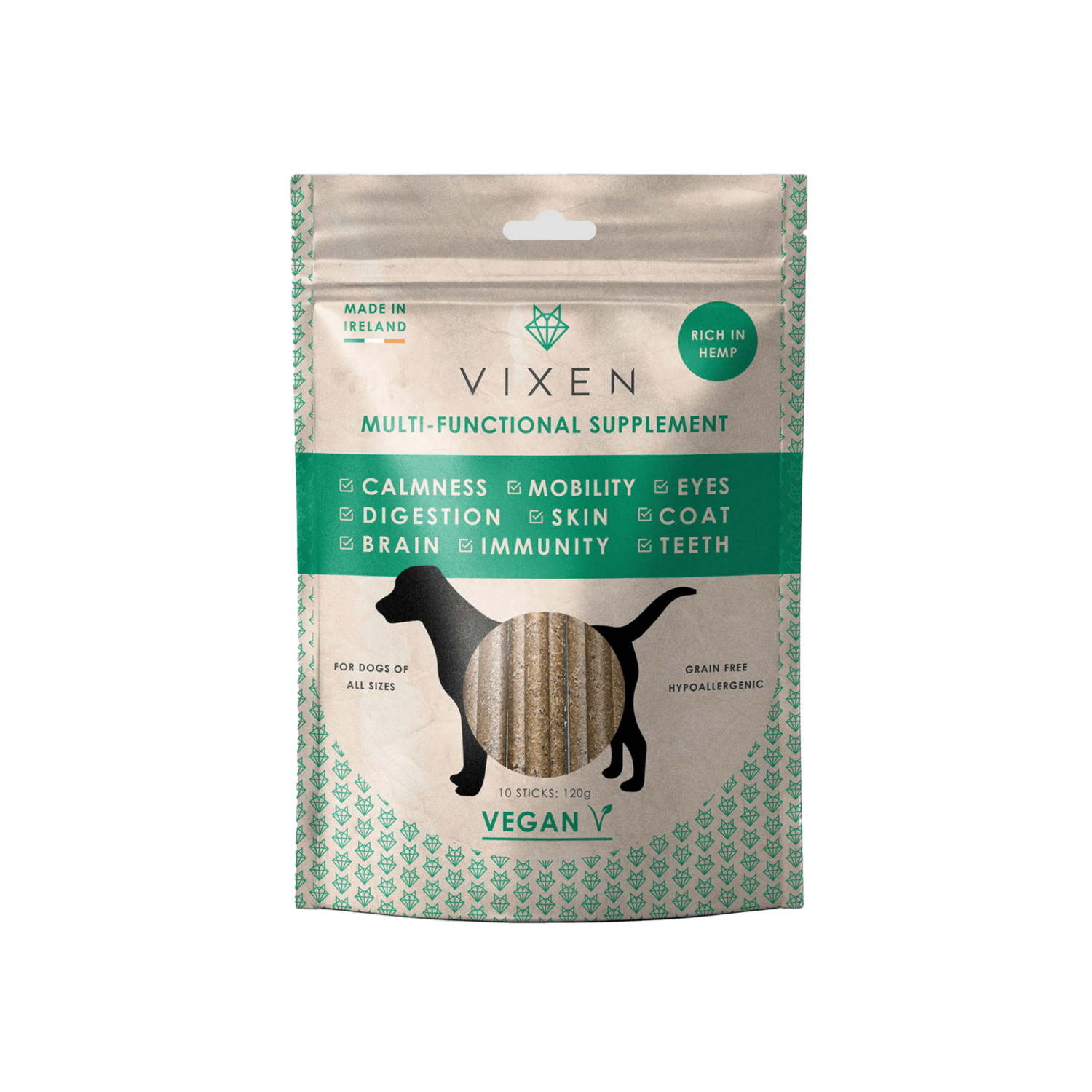 VIXEX Dog Health Supplement - Vegan Sticks 120g