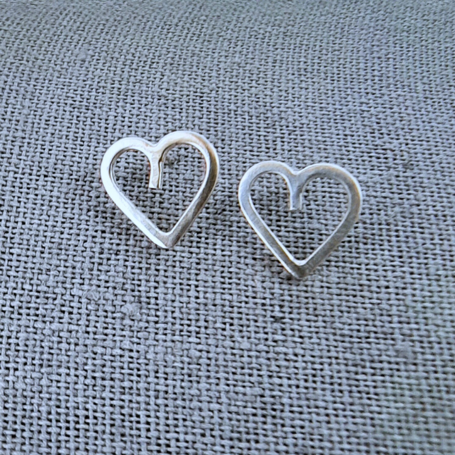 Silver Heart Stud Earrings