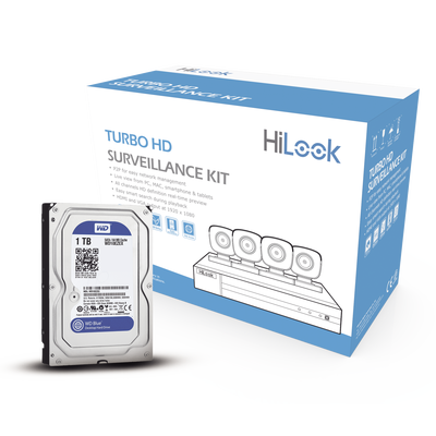 Kit de 4 Canales HiLook Turbo HD 1080p + DD 1Tb