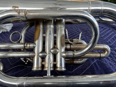 Jupiter Marching Mellophone JMP1101MS, Silver Plated, Serial Number J05293