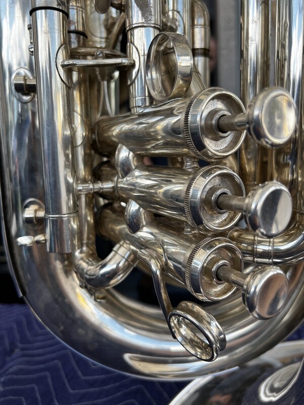 Jupiter Quantum Silver Plated BBb Marching Tuba, Model JTU1101MS, Serial VC03463