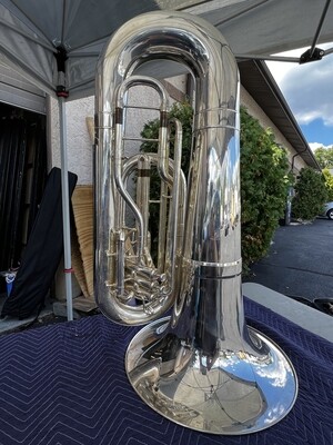 Jupiter Quantum Silver Plated BBb Marching Tuba, Model JTU1101MS, Serial VC00815
