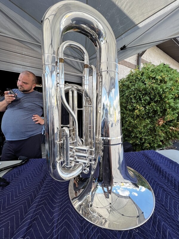 Jupiter Quantum Silver Plated BBb Marching Tuba, Model JTU1101MS, Serial VC03457