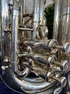 Jupiter Quantum Silver Plated BBb Marching Tuba, Model JTU1101MS, Serial VC05836