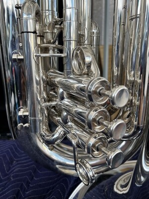 Jupiter Quantum Silver Plated BBb Marching Tuba, Model JTU1101MS, Serial VC03457