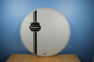 Resonant Bass Drum Heads - Coated White w/Stripes 