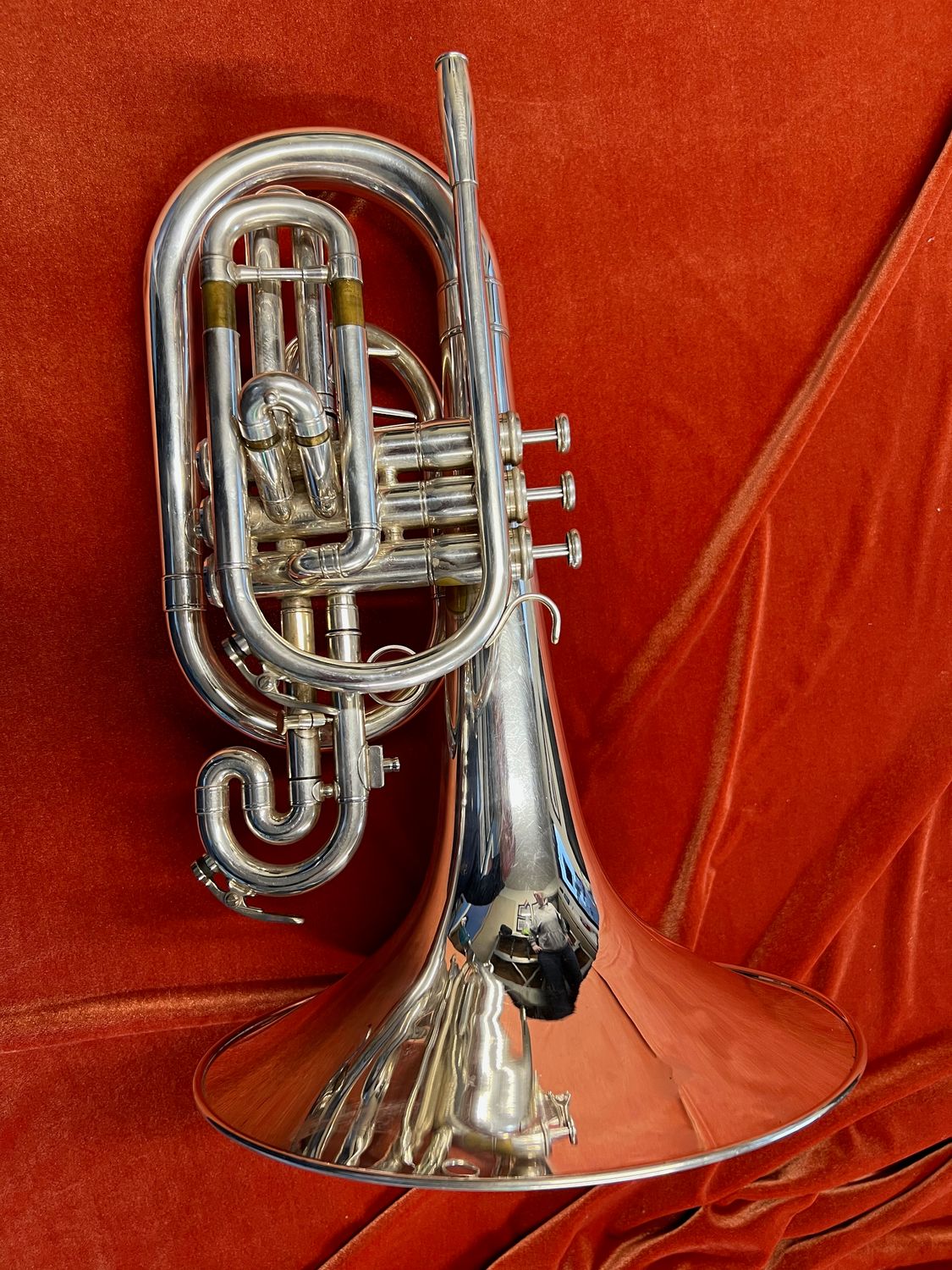 Jupiter Marching Mellophone JMP1101MS, Silver Plated, Serial Number WC03253